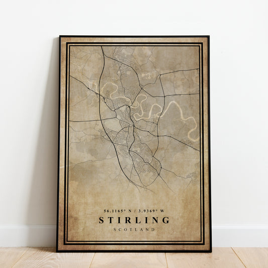 Stirling Map - Vintage
