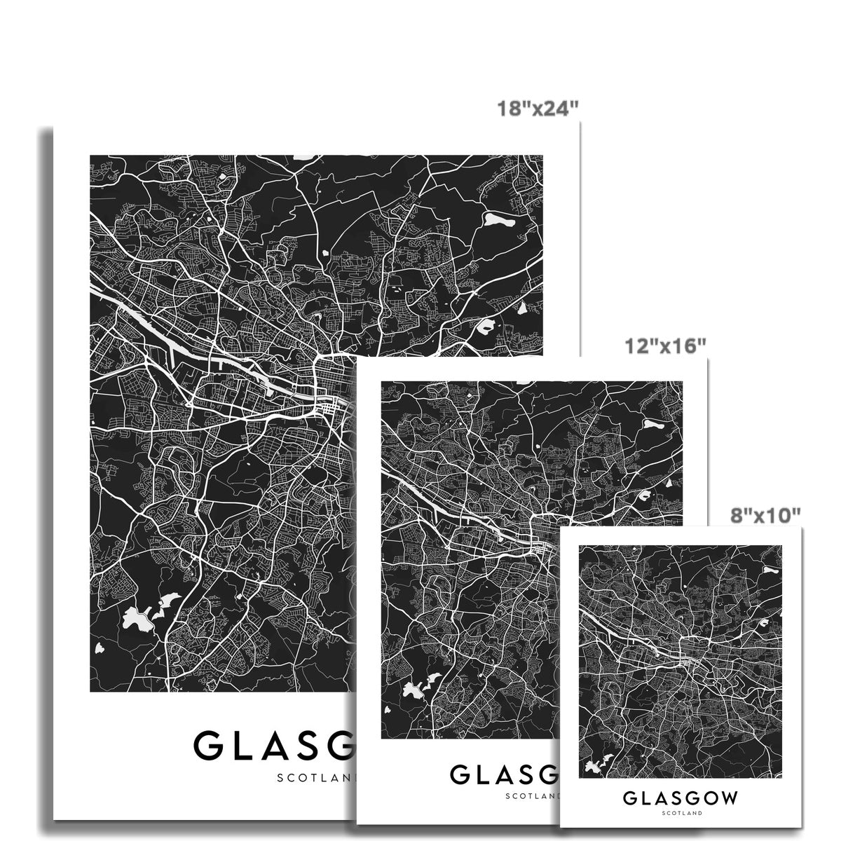 Glasgow Map (Black)