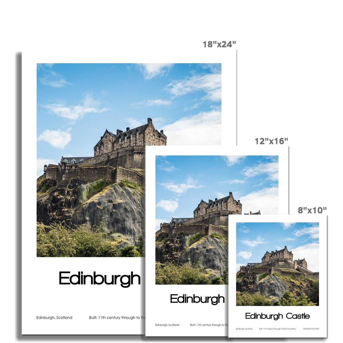 Edinburgh Castle Poster (Coloured Photo)
