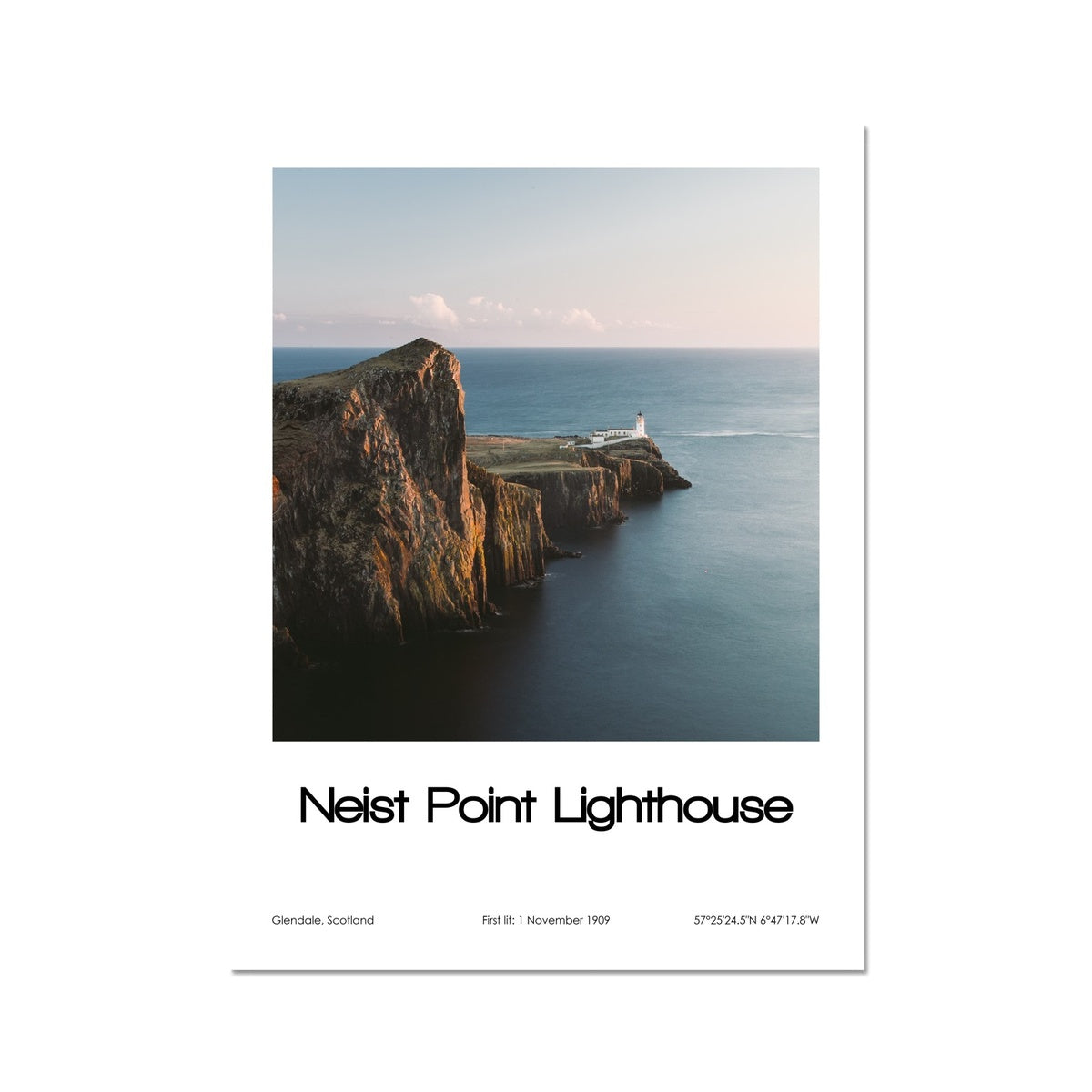 Neist Point Lighthouse Poster (Coloured Photo)