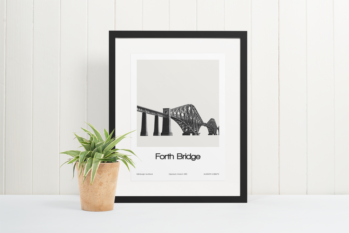 Forth Bridge Poster (Black & White)