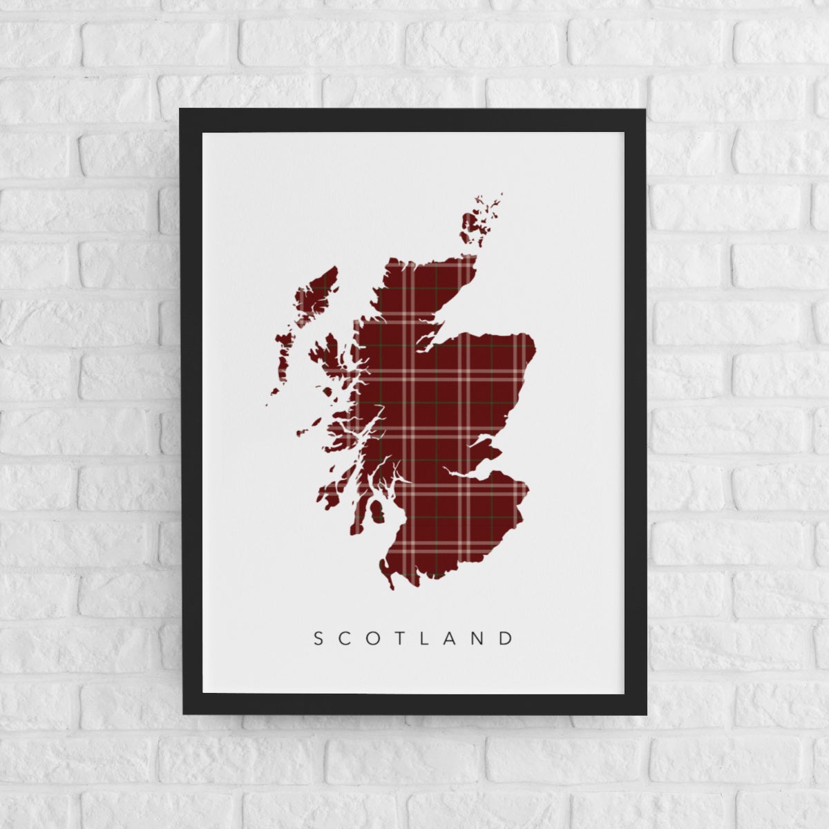 Scotland (Maroon Tartan Map)