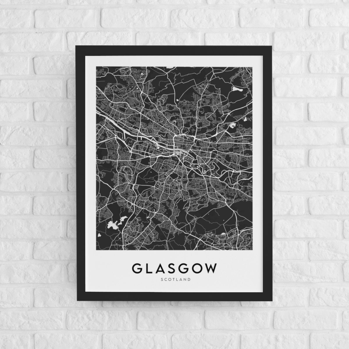 Glasgow Map (Black)