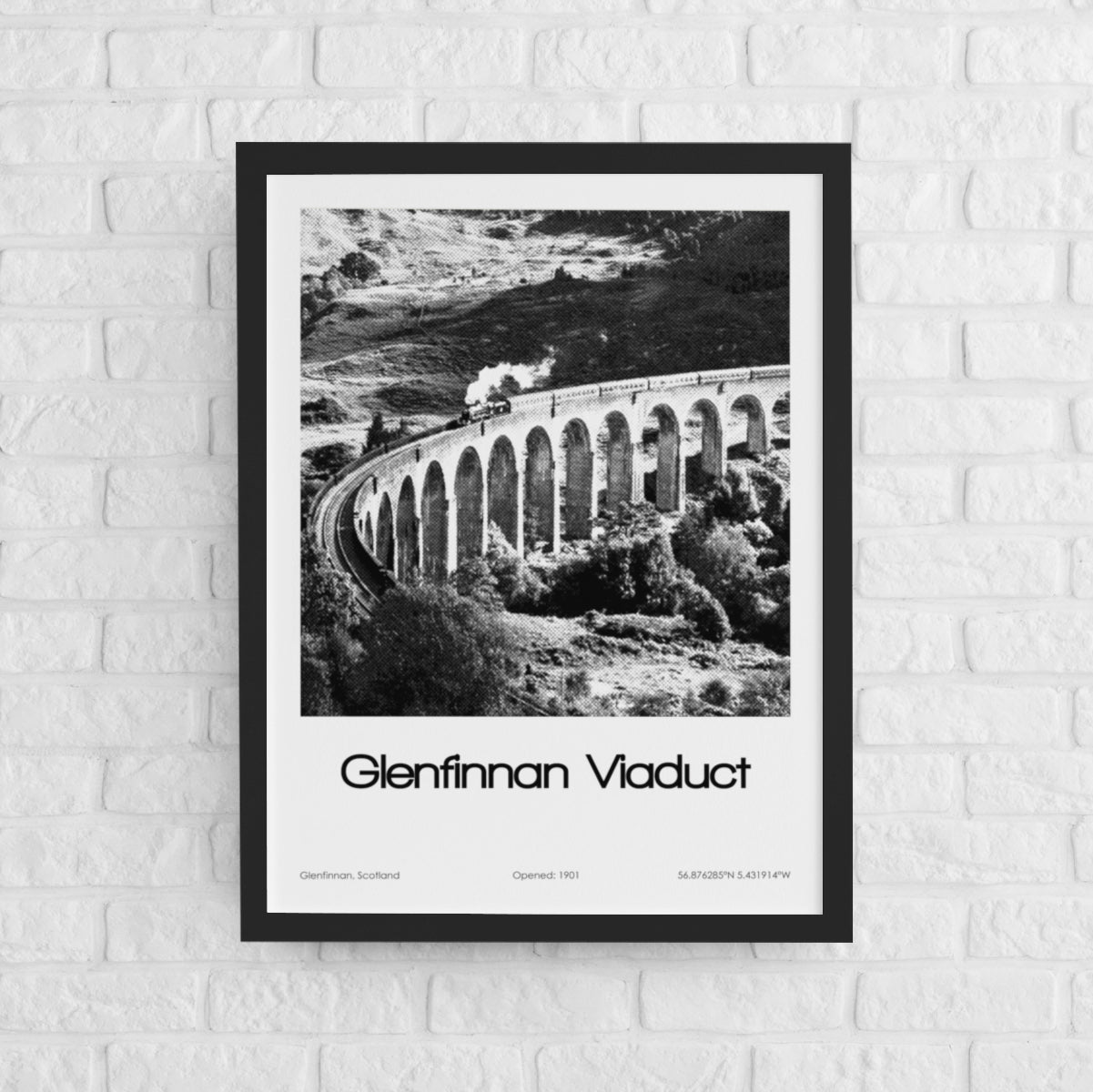 Glenfinnan Viaduct Poster (Black & White)