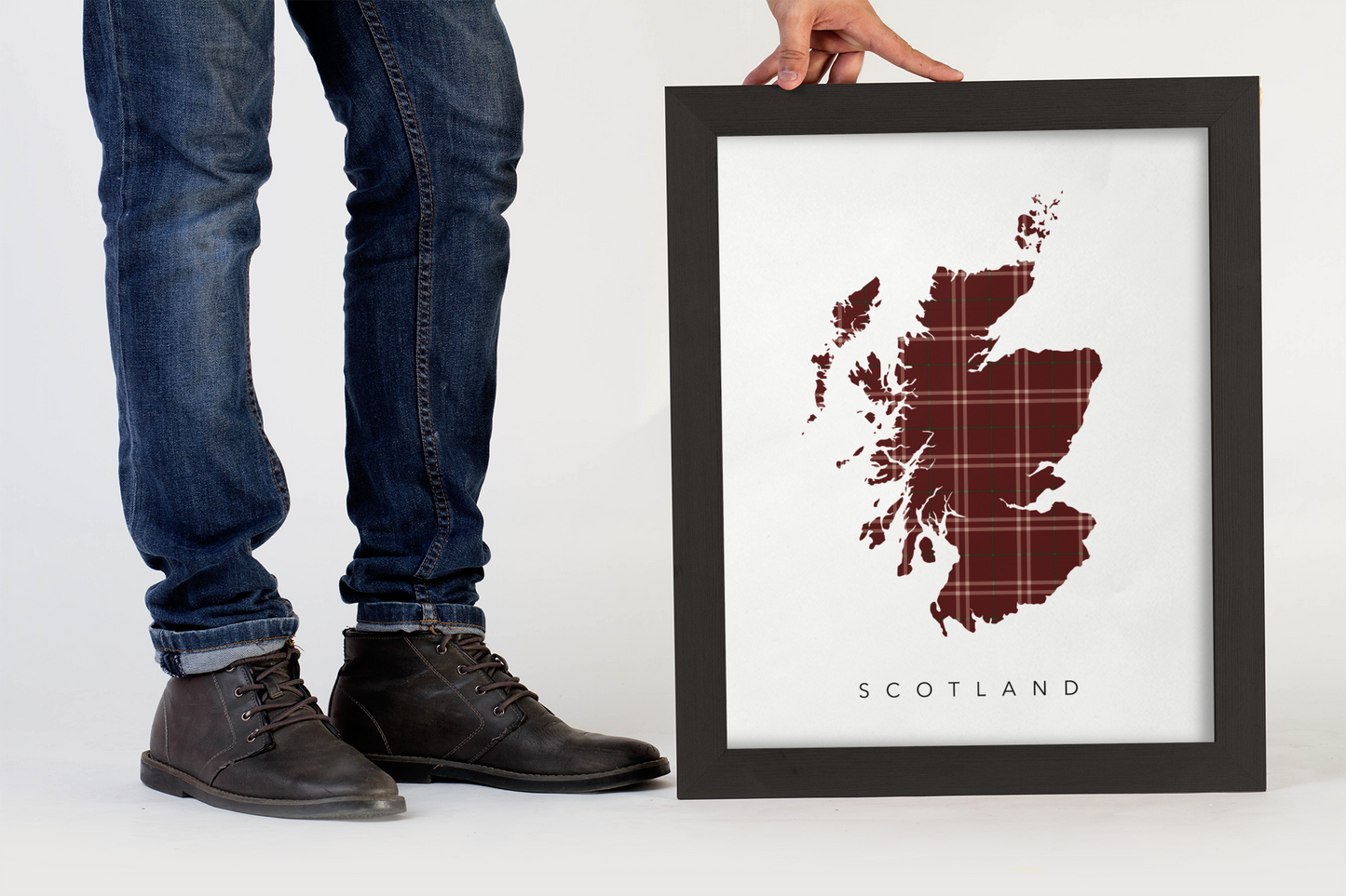Scotland (Maroon Tartan Map)