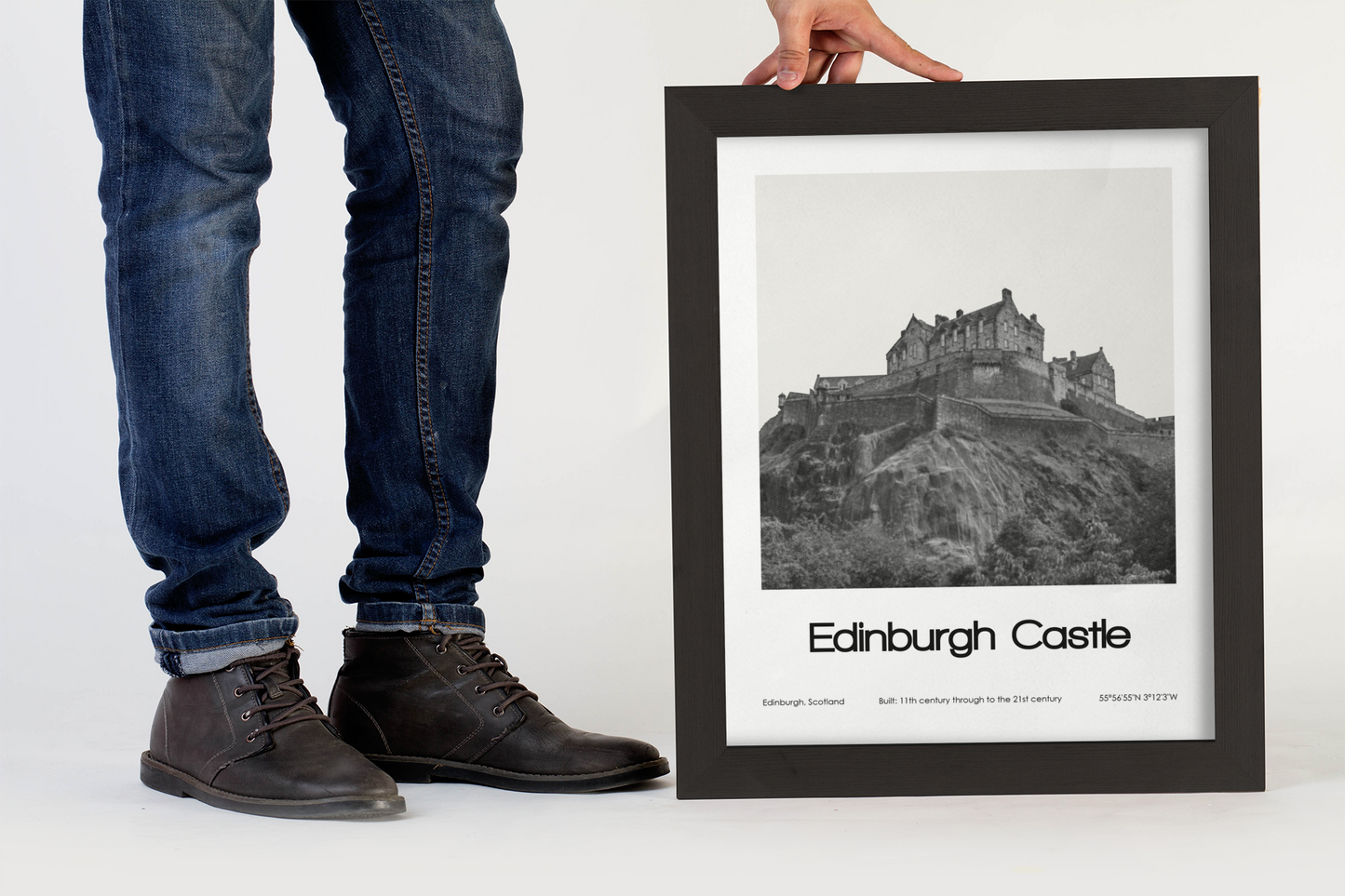 Edinburgh Castle Poster (Black & White)