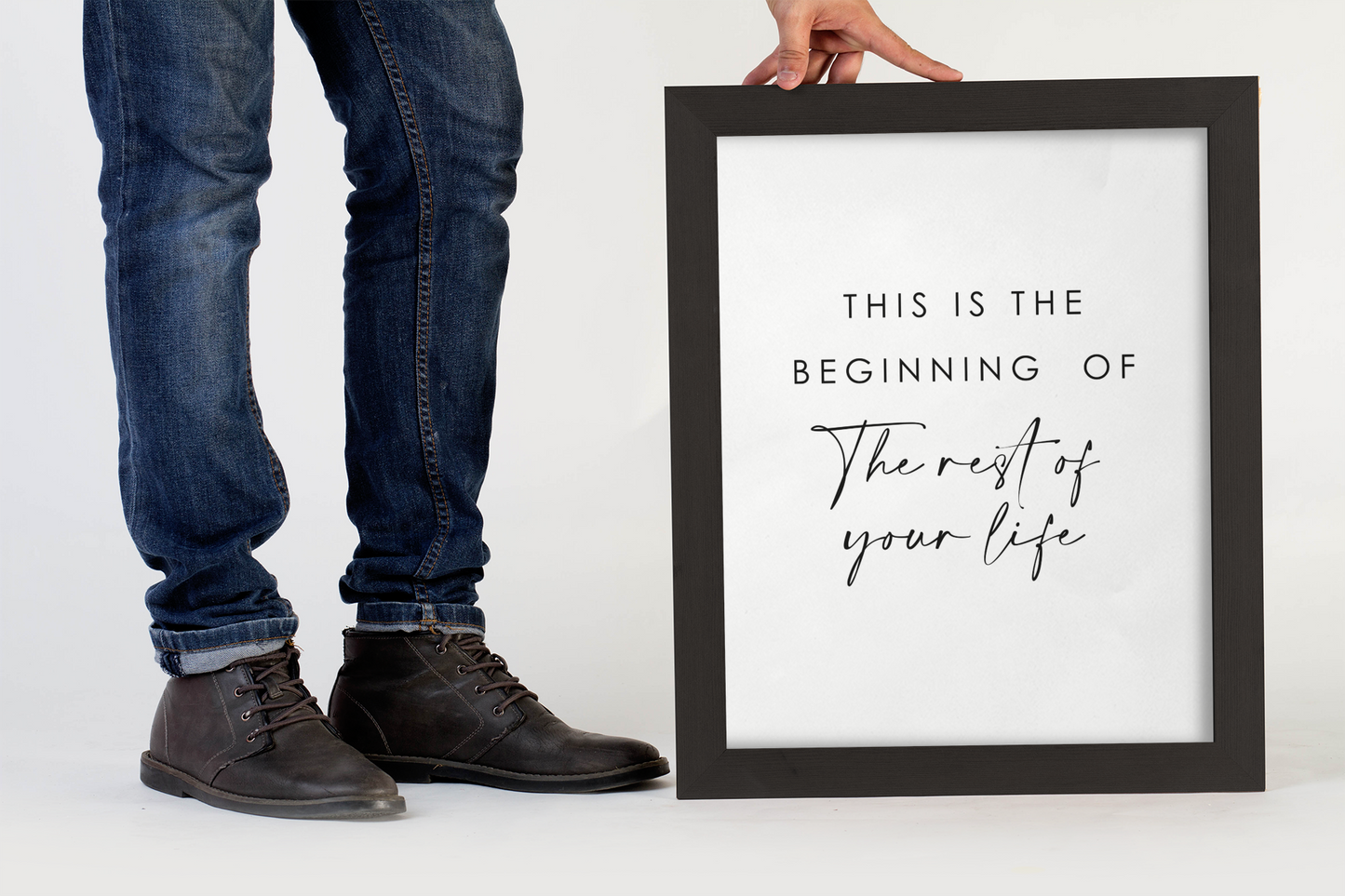 "This is the beginning of the rest of your life" (White background)