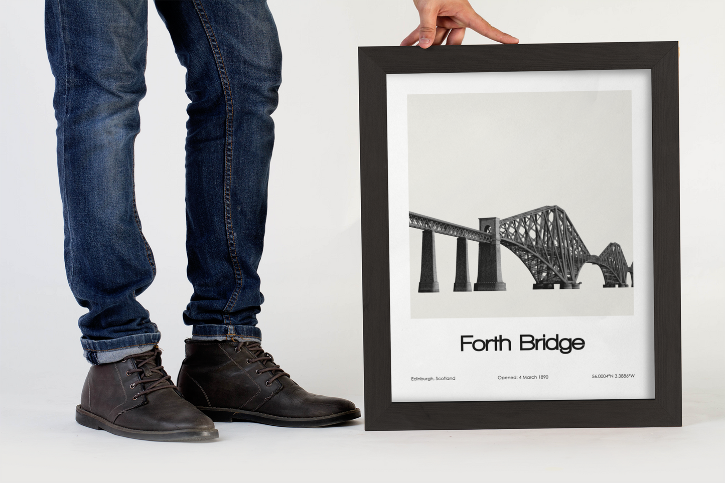 Forth Bridge Poster (Black & White)