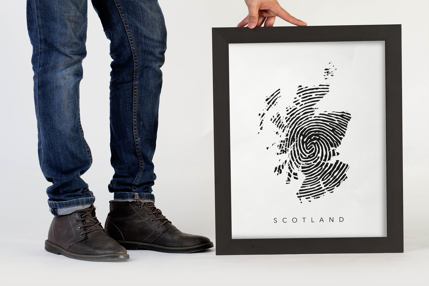 Scotland & Fingerprint Map Art