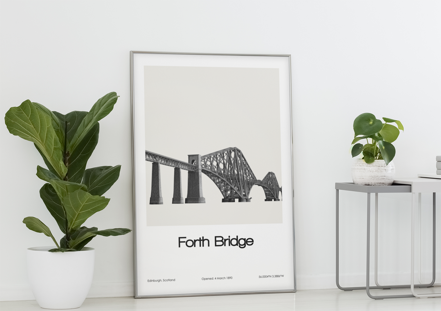 Forth Bridge Poster (Black & White)