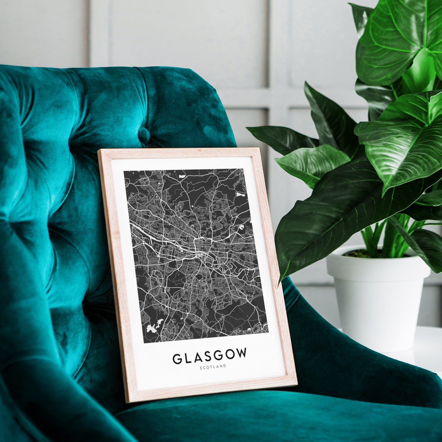 Glasgow Map (Black)